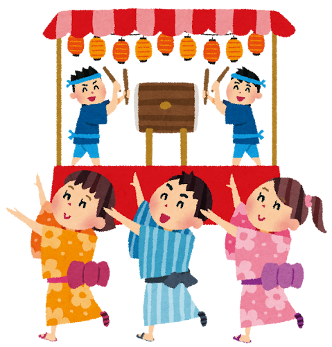 ぼんおどりをする人たち